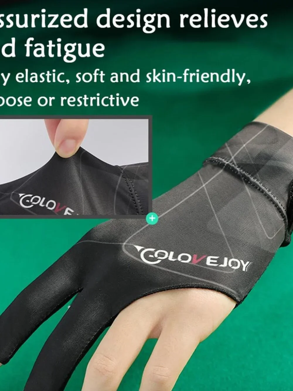 Pool Glove Left Hand, Billiards Glove, Billiard Pool Gloves for Left Hand 3 Fing